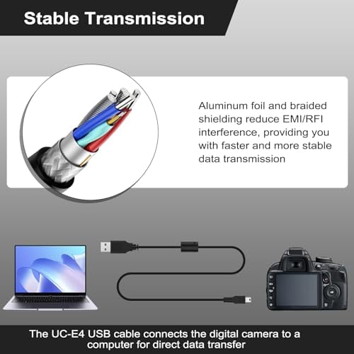 Gneinour UC-E4 USB Cable Compatible with Nikon D40 D40X D50 D60