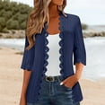 thumbnail image 2 of Yigetop 3/4 Sleeve Cardigan for Women, Women's Cardigans Summer Jackets Beach Lace Side Open Front Casual Thin Cover Up Kimono Cardigan 3/4 Sleeve Short Sleeve Cardigans for Women Navy S, 2 of 6