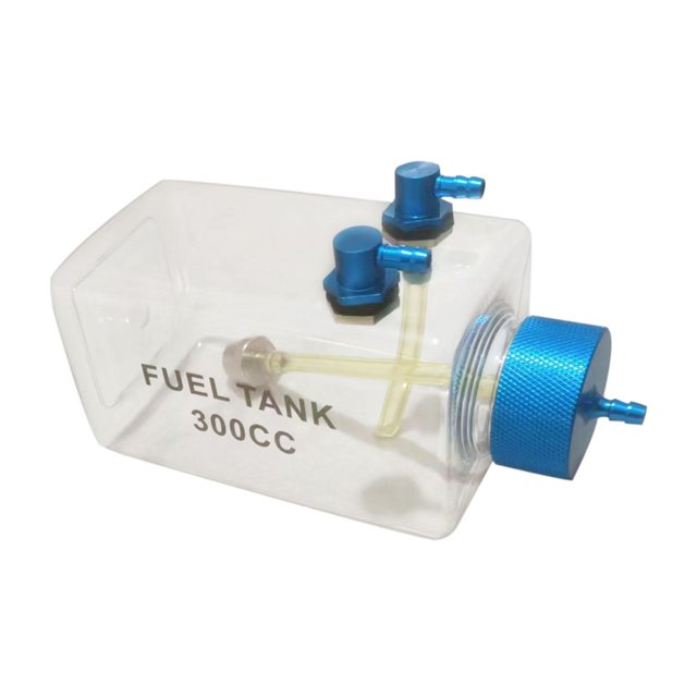 BELOVING Bouteille d'Huile Transparente de Réservoir de Carburant d'Avion RC pour les Pièces de Rechange d'Avion de Gaz Modèle 300CC