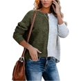 thumbnail image 1 of Femmes Lâches Col Rond Tricot Couleur Bloc Pull Manches Longues Automne Hiver Loisirs Pull Tops M, 1 of 4