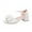 White, variant on LNMQLPDBS Girls Sandals Solid Color Bow Decoration Dress Shoes Open Toe Low Heels Adjustable Buckle Princess Shoes with Glitter High Heels for Little & Big Kids Girls Summer Shoes White 7-8 Years