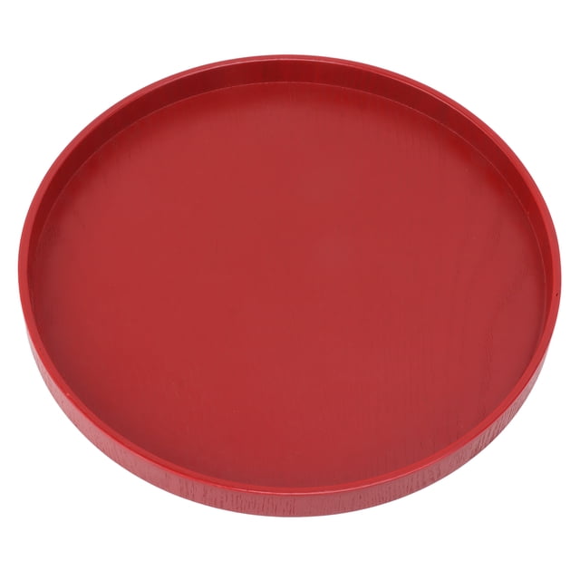 Plateau à Thé en Bois Vin Rouge Rond Plaque à Thé Vert Plaque de Service pour Maison Maison de Thé Exécution Exquise