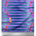 thumbnail image 1 of Soimoi Purple Cotton Voile Fabric Floral Dot & Stripe Printed Fabric 1 Yard 56 Inch Wide, 1 of 3