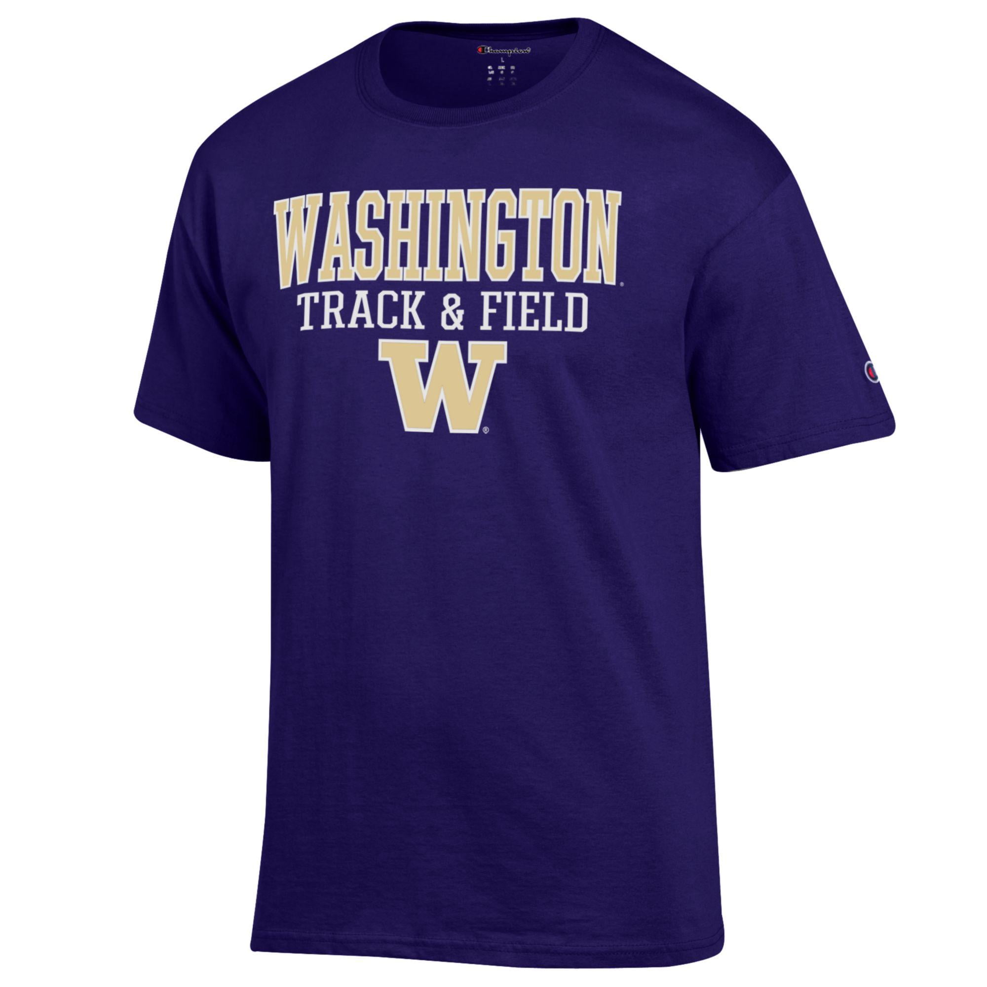 Men's Champion  Purple Washington Huskies Track & Field Stack T-Shirt