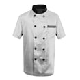 thumbnail image 4 of Men's Casual Chef Suit, Solid Color Short Sleeve Professional Kitchen Uniform for Restaurant Hotel Chefs Comfortable Stylish Wear,White XL, 4 of 5