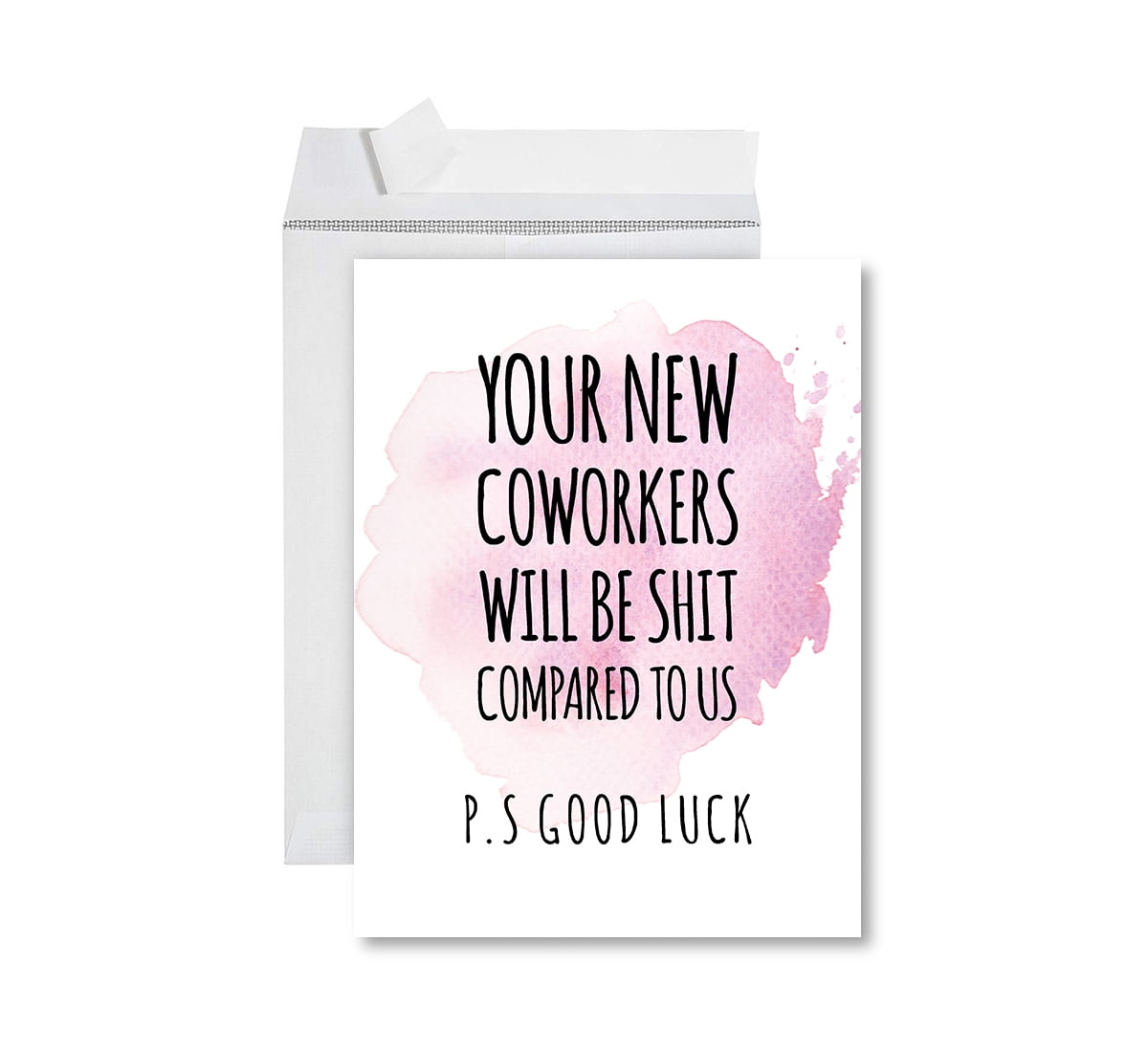 Andaz Press Funny Farewell Jumbo Card New Coworkers Will Be Shit  x 11  inch Blank Goodbye Greeting Card with Envelope 