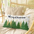 thumbnail image 4 of Green Christmas Pillow Covers, Linen Long Throw Pillow Case, Xmas Tree Snowflake Stars Winter Holiday Pillow Protector Decorative Cushion Cover for Living Room/Bedroom 20" x 36", 4 of 8