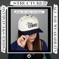 thumbnail image 6 of Funky Junque Two Tone Vintage Snapback Hat - Malibu Cowboy - Beige/Navy, 6 of 8