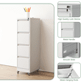 thumbnail image 6 of Hassch Rolling File Cabinet with Lock for Home Office, Metal File Cabinet with 4 Drawers for A4/Letter/Legal, Assembly Required, White, 6 of 11