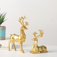 thumbnail image 4 of 2Pcs/Set Deer Figurine Active Poses Origami Design Resin Christmas Reindeer Couple Sculpture for Desktop, 4 of 8