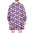 thumbnail image 2 of Wearable Oversized Blanket,Purple Cartoon Unicorn Rainbow Wearable Blanket Hoodie for Adults,Cozy Hooded Blankets with Super Pockets,Super Warm Fuzzy Pullover for Women & Men, 2 of 6