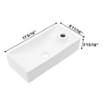 thumbnail image 2 of Logmey 17"x8" Porcelain White Bathroom Ceramic Sink Rectangular Wall Mount Sink, Pre-Drilled Faucet Hole, 2 of 7