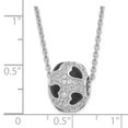 thumbnail image 2 of 925 Sterling Silver Cable Necklace with Pendants Chain Black Enamel & CZ True Fire Heart Bead 20 inch 9.9 mm, 2 of 3
