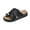 Black_008, variant on Women Toe Ring Platform Slide Sandals, Crisscross Ruched Strap Slip On Shoes, Comfortable Casual Summer Footwear for Beach and Daily Wear White 7(EU-38)