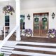 thumbnail image 4 of Flores artificiales colgantes con cesta para decoración exterior, 4 of 9