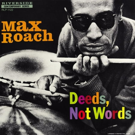 Max Roach - Deeds, Not Words Music Drummer Album Cover Laminated Print Wall Art By Paul