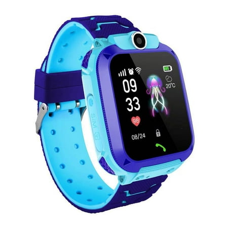 New Kids Smart Watches with GPS Phone Call for Boys Girls Digital Wrist Watch Sport Smart Watch Touch Screen Cellphone Camera Anti-Lost SOS Learning Toy for Kids Gift (Blue&Pink)