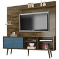 thumbnail image 1 of Manhattan Comfort Liberty 71" Entertainment Center in Brown and Blue, 1 of 9