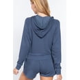thumbnail image 3 of Simply Fashion Slub TERRY ZIP UP Hoodie Jacket,DUSKBLUE,LARGE, 3 of 4