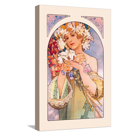 Art.com Flower Stretched Canvas Print Wall Art by Alphonse Mucha, 12" x 18"