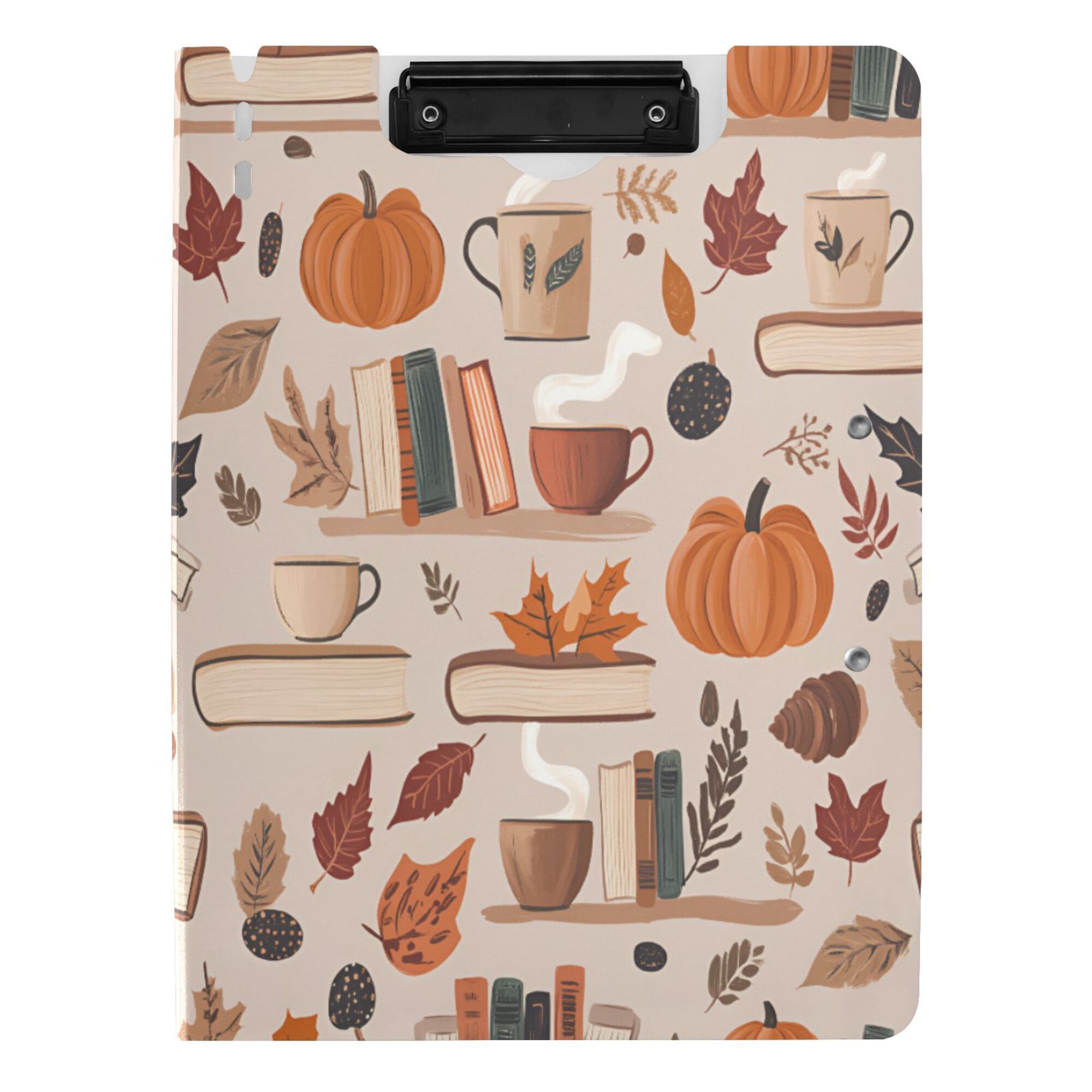 FORMRS A4 Clipboard Folder with Pen Holder Horizontal Foldable School Office Binder, Fall Acorns Pattern