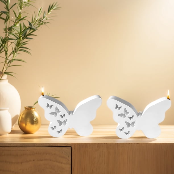 Cateissary Juego de 2 moldes de silicona duraderos para decoración de velas con forma de mariposa, moldes para velas DIY Artesanía