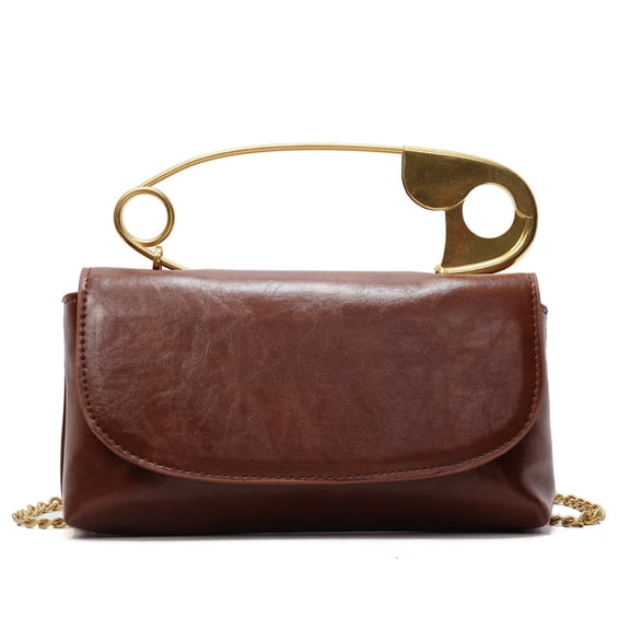 PRIYAL Clutch Purse Elegant Evening Bag for Women Creative Pin Handbag Chain Crossbody Bag Vegan Leather Shoulder Handbag