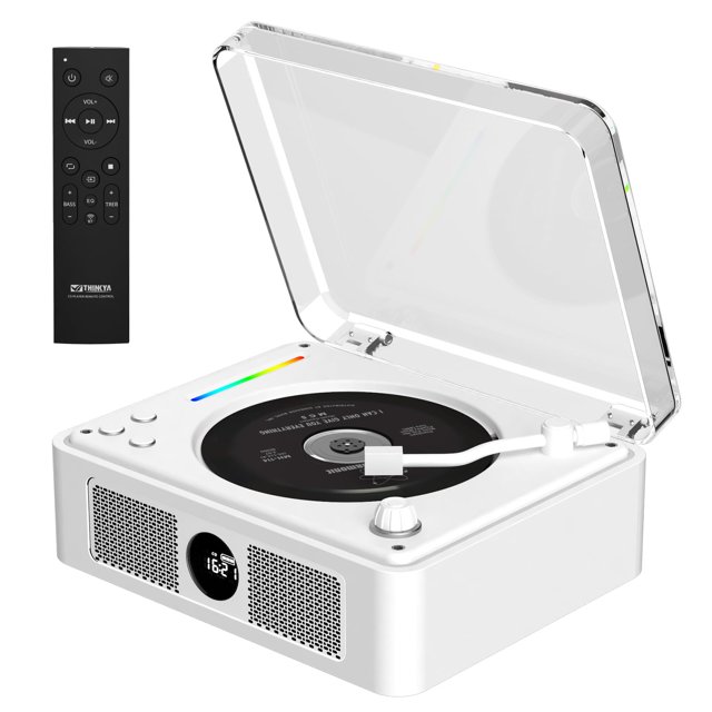 Reproductor de CD THINKYA Retro Wooden con Bluetooth y mando a distancia