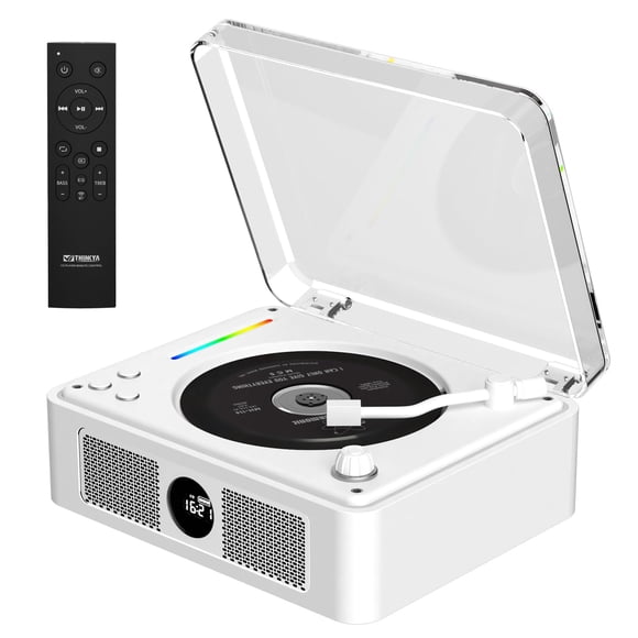 Reproductor de CD THINKYA Retro Wooden con Bluetooth y mando a distancia