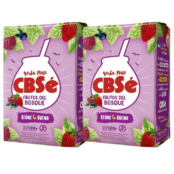 Cbse Yerba Mate Frutos Del Bosque 500 Gr. - 2 Pack / Yerba Mate Tea Forest Fruit 1.1 Lb. - 2 Pack