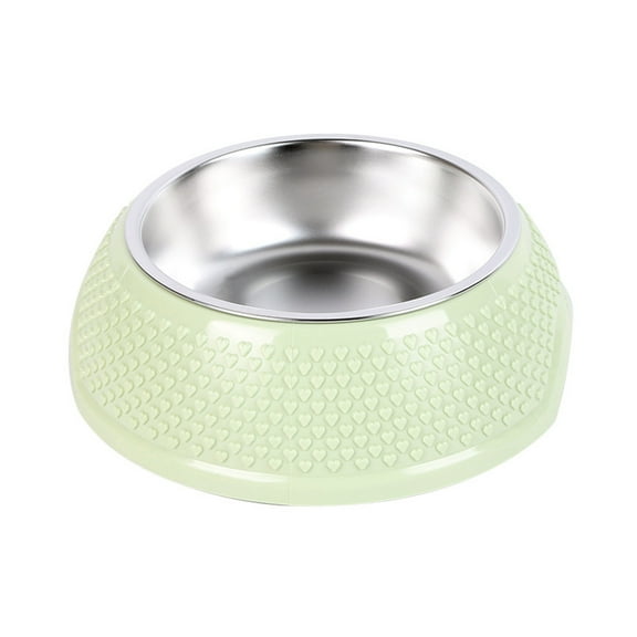 Pet Bowl, ABS Stainless Steel Slip-proof Easy-cleaning Pet Dog Cat Food Feeder Bowl