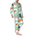 thumbnail image 2 of Zufioo Kawaii Sushi Mens Pajamas Set, Mens Long-Sleeved Pajama and Pajama Pants,Pajamas Para Hombres,Men's Sleepwear-Medium, 2 of 7