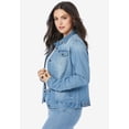 thumbnail image 4 of Roaman's Women's Plus Size Classic Stretch Denim Jacket, 4 of 5