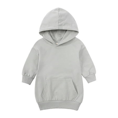 

uublik Toddler Girl Dresses Soft Hooded Sweatshirt Dress Sizes 12M-5T