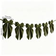thumbnail image 3 of Velvet Bow Garland with 6 Pre Tied Bows, Christmas Hanging Decorations for Fireplace Mantel Staircase Wall Tree and Party Display, Reusable Holiday Home Decor with Adjustable Spacing, 3 of 9