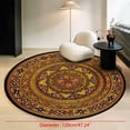 thumbnail image 4 of Clearance!Round Area Rugs for Bedroom Living Room Moroccan Style Mandala Printed Circle Mat Boho Rug Floor Carpet 120*120cm/47.24"*47.24", 4 of 7