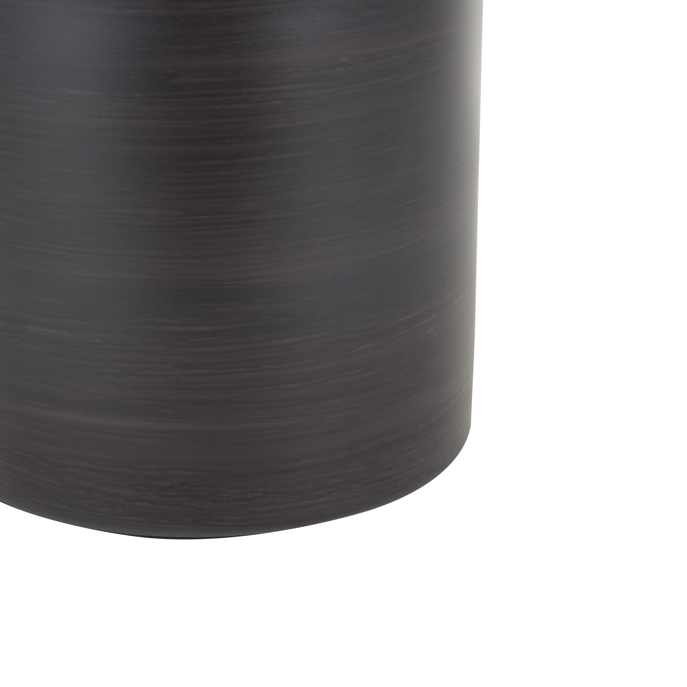 DecMode 34" Tall Brushed Two-Toned Floor Black Glass Vase with Textured Silver Top