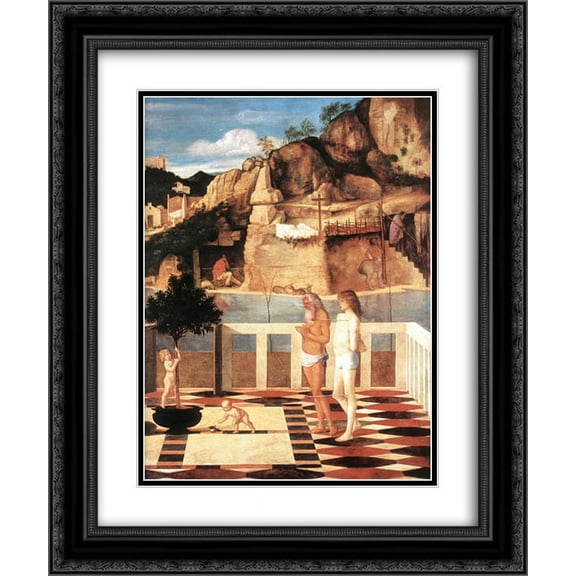 Giovanni Bellini 2x Matted 20x24 Black Ornate Framed Art Print 'Sacred Allegory [detail]'