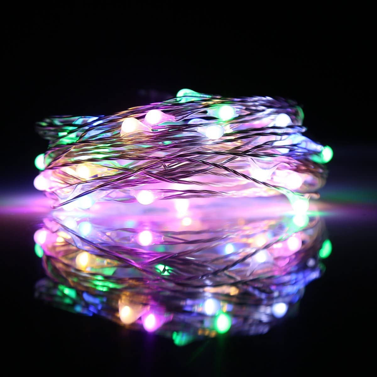 HomeDDecor Copper Wire String Lights, Fairy Light USB Plug in 66ft 200 Led Christmas String Light for Indoor Xmas Tree Wedding Party Patio Decor((Multicolor)