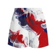 thumbnail image 4 of Brnmxoke 5 Inch Mens Swim Trunks Quick Dry Board Shorts Stretch Breathable Fit American USA Flag Print Beach Shorts Big and Tall Mens Swimwear Bathing Suits Red,XXL, 4 of 6
