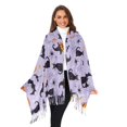 thumbnail image 3 of FORMRS Womens Scarf Winter Soft Long Big Warm Shawls Wrap Tassel Scarves, Purple Halloween Pumpkin, 3 of 9