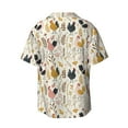 thumbnail image 2 of Xecao offers the Cartoon Chickens for Men's Casual Short-sleeved Shirt, a button-up collared shirt with a pocket, perfect for beach vacations and yacht travel in the Large size., 2 of 7