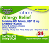 24 Hour Allergy, Cetirizine Hydrochloride Tablets 10 mg, 100 Count | Non-Drowsy Antihistamine for Pollen, Itchy Eyes, Allergies Relief | Compare To Zyrtec Active Ingredients