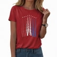 thumbnail image 2 of KPOPLK Womens American Flag Shirt USA Patriotic Crew Neck T-Shirt 4th of July Short Sleeve Tee(Red,L), 2 of 5