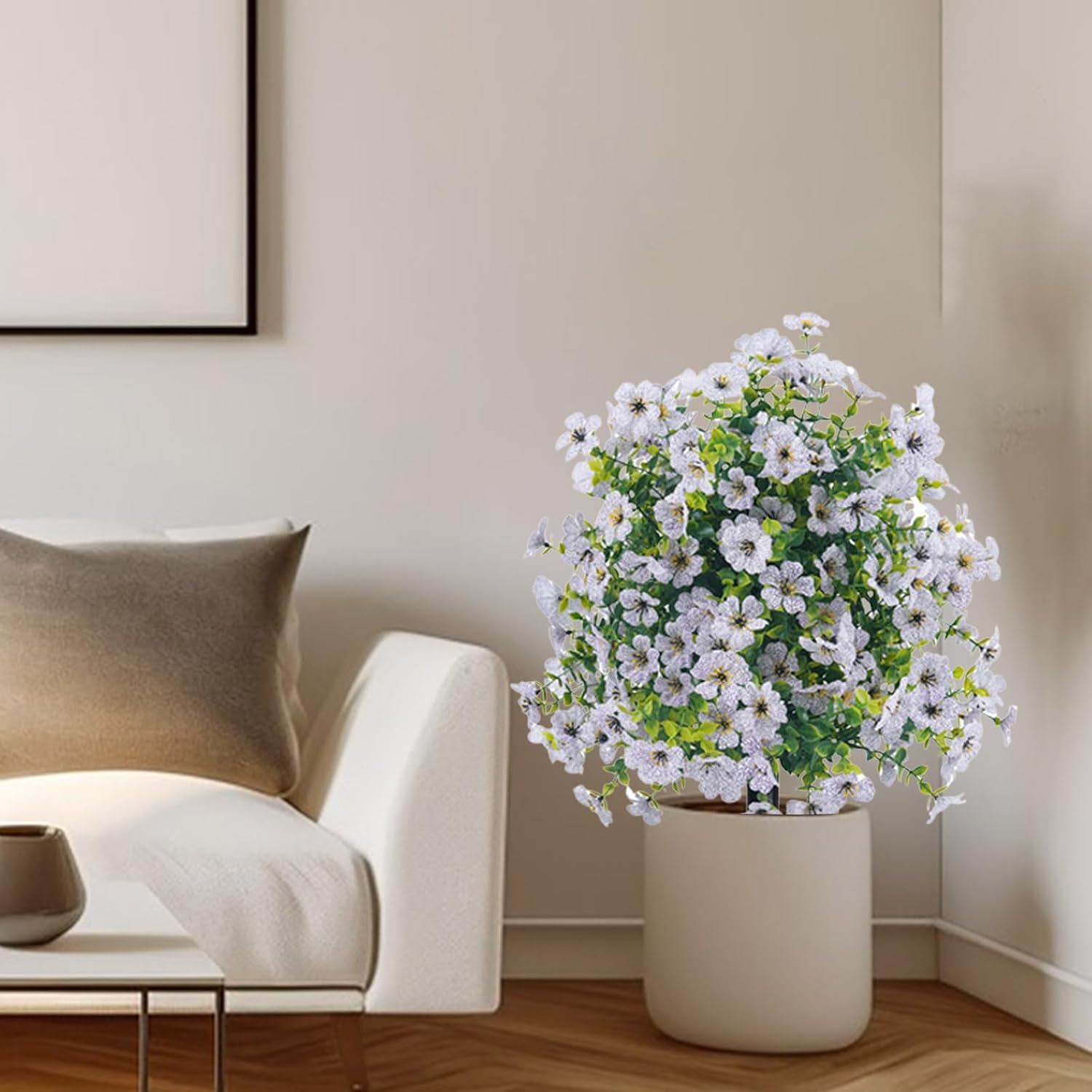 23in Artificial Violet Ball Topiary Trees with Ground Spikes, 1 Pack Fake Artificial Bushes Plants,Faux Artificial Shrubs Tree for Indoor Outdoor Front Porch Decor (MC)