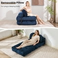 thumbnail image 4 of JONPONY Folding Sofa Bed, Convertible Sleeper Chair Couch with Pillow, Foldable Mattress Futon with Back Support, Portable Sleeper Chair Bed Comfort Floor Sofa for Living Room Bedroom, DarkBlue, 4 of 10