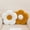 White Brown, variant on HonorHut 2 Pcs Flower Shaped Throw Pillow 13.7Inch Cute Daisy Floor Seat Cushion for Bed Sofa Couch Home Decor Bedroom Living Room Chair White Green