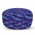 thumbnail image 1 of Abstract Pouf Cover with Zipper, Aurora Borealis Inspired Stars Pattern Northern Sky, Soft Decorative Fabric Unstuffed Case, 30" W X 17.3" L, Violet Blue Blue, by Ambesonne, 1 of 5