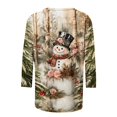 thumbnail image 4 of Hvogkswy Christmas Shirts for Women Oversize Crewneck 3/4 Sleeve T-Shirts Trendy Holiday Print Casual Home Pullover Tops, Gifts for Women, 4 of 5
