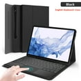 thumbnail image 1 of Étui Clavier pour Samsung Galaxy Tab S9 Ultra FE Plus, Étui Bluetooth Sans Fil pour Tablette, Clavier pour Tab S7 FE S8 S6 Lite A8, Couverture Anglais Noir P8 Plus 12,4 Pouces, 1 of 6